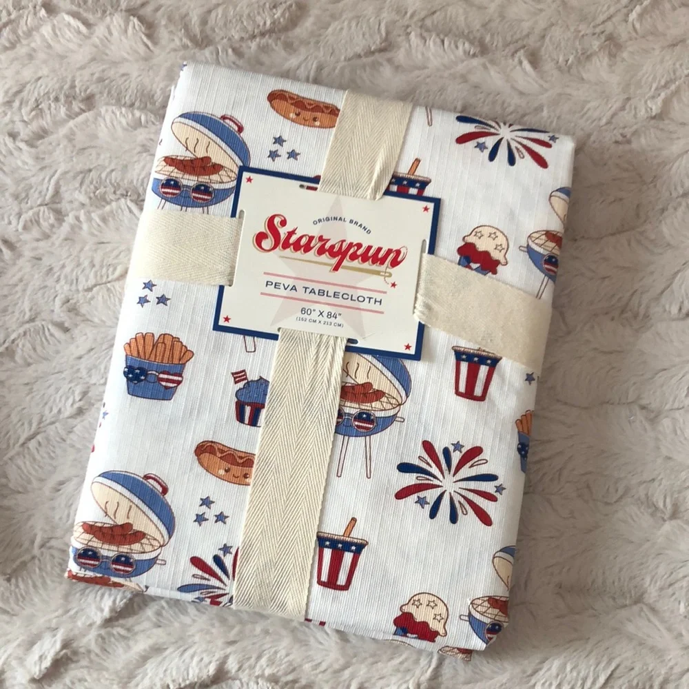 Patriotic PEVA Tablecloth - BBQ Print
